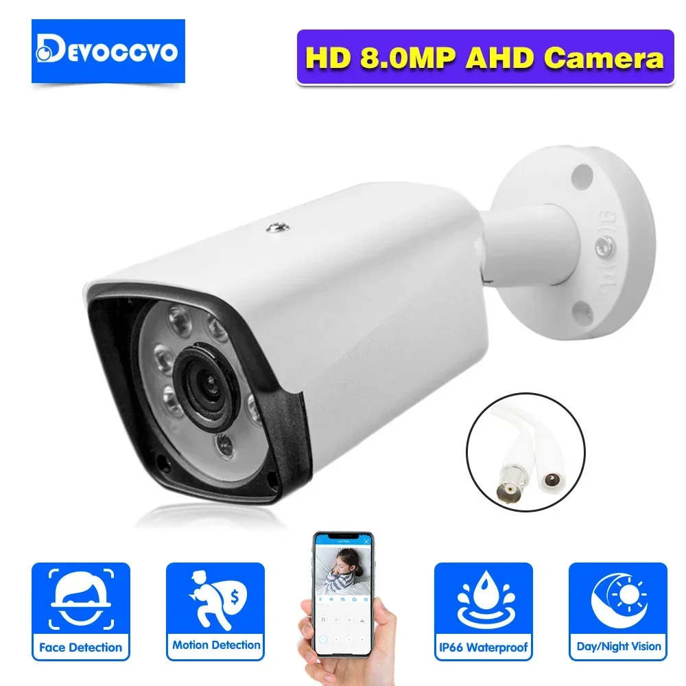 

XMEYE Outdoor Wired CCTV 4K Analog AHD Camera HD Lens Night Vision Video Surveillance Security Camera BNC 8MP for AHD DVR System
