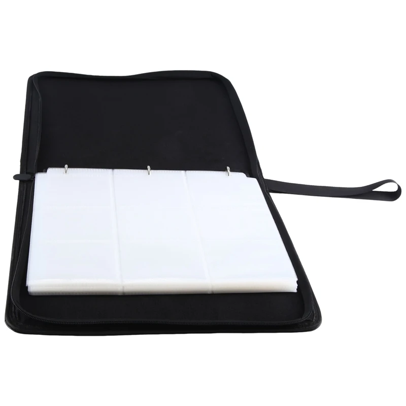 Card Binder For Cards With Sleeves , Card Storage Album With Zipper For 9 Grids, 10 Pages, 90 Card Slots Easy To Use