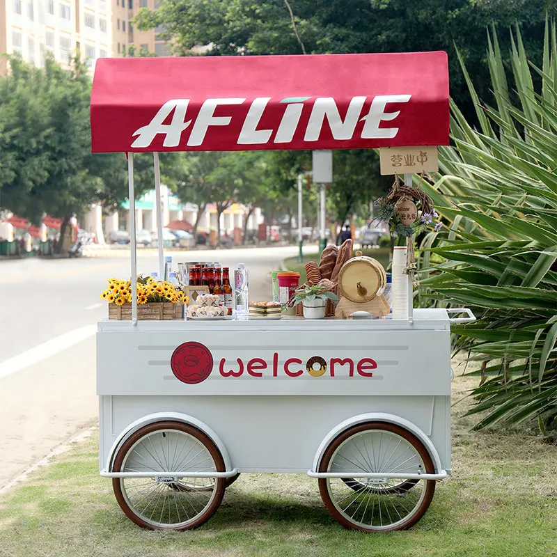 Shopping mall wrought iron flower car sales truck mobile stall cart trolley night market stall dump display stand