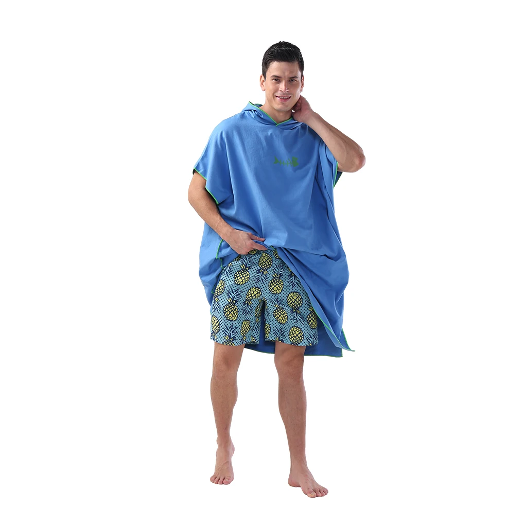 Surf Poncho Changing Towel Hood Microfiber Beach Blanket Bath Towel Swim Towel Wetsuit Beach Poncho for Adults