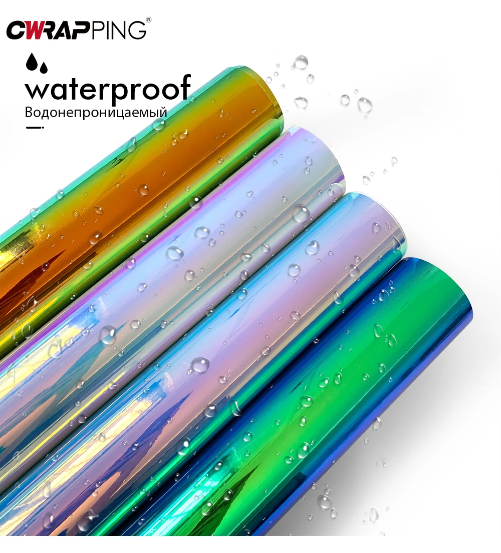 Chrome Vinyl Automotive Wrap Vinyl Film Car Sticker Laser Plating Automobiles Silver Sheet with Rainbow Stickers Car Accessories
