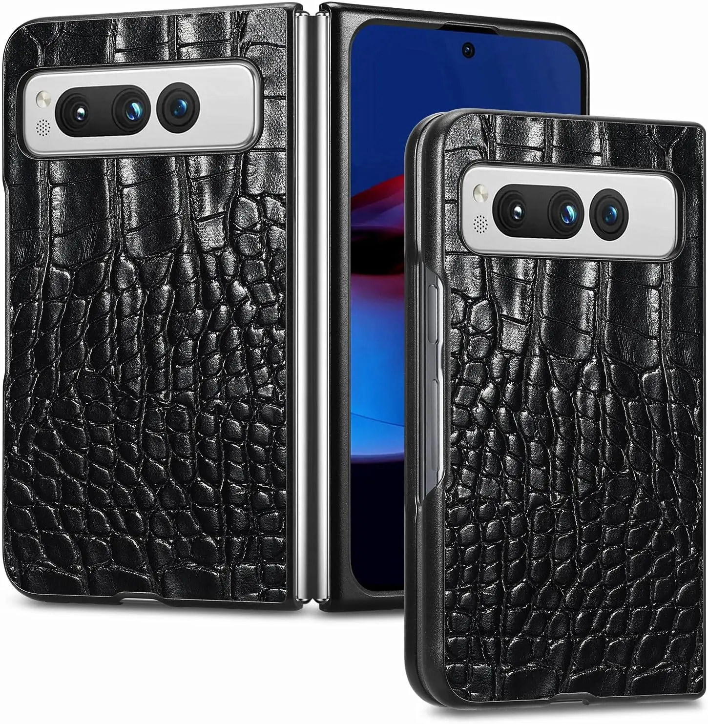 

Cell Phone Case for Google Pixel Fold, Classic Crocodile Pattern Premium PU Leather Hard PC Protection Case Ultra-Thin Flip Shoc