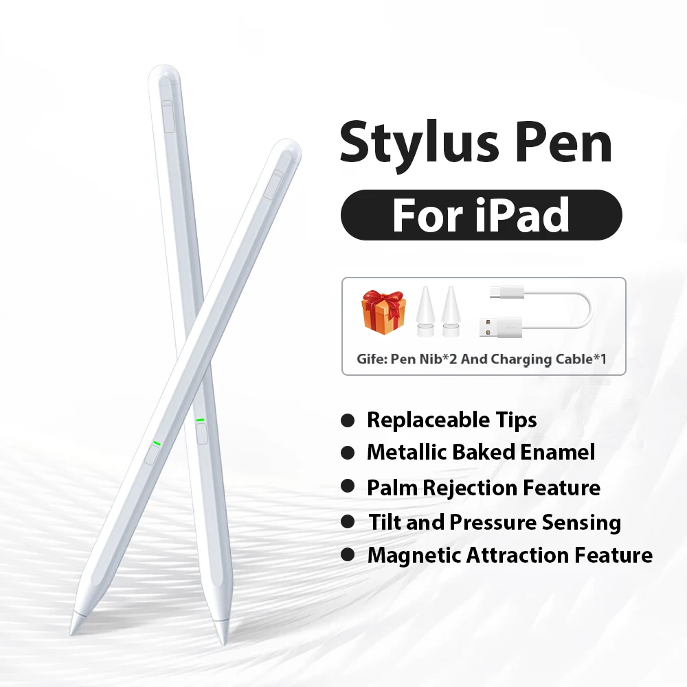 

Для Apple Pencil Для iPad Air 13 11 M3 M2 5 4 A16 10 9 Стилус 10-го 9-го поколения Pro 13 12,9 M4 Mini 7 6 Магнитная сенсорная ручка