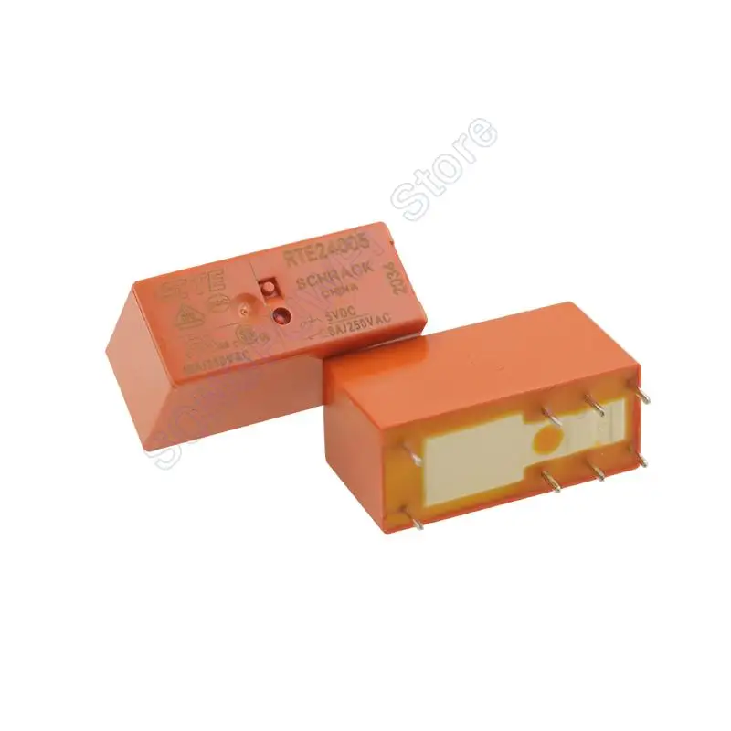 5Pcs/Lot Power Relay 5V 12V 24V 48VDC 230VAC RTE24 8PIN 8A 250VAC RTE24005 RTE24012 RTE24024 DPDT 2 Form C 100% Original New