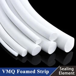 1/2/5m Silicone Rubber Foamed Strip Round Diameter 1mm ~ 25mm White Sponge Backer Rod Seal Strips VMQ Foaming Cord