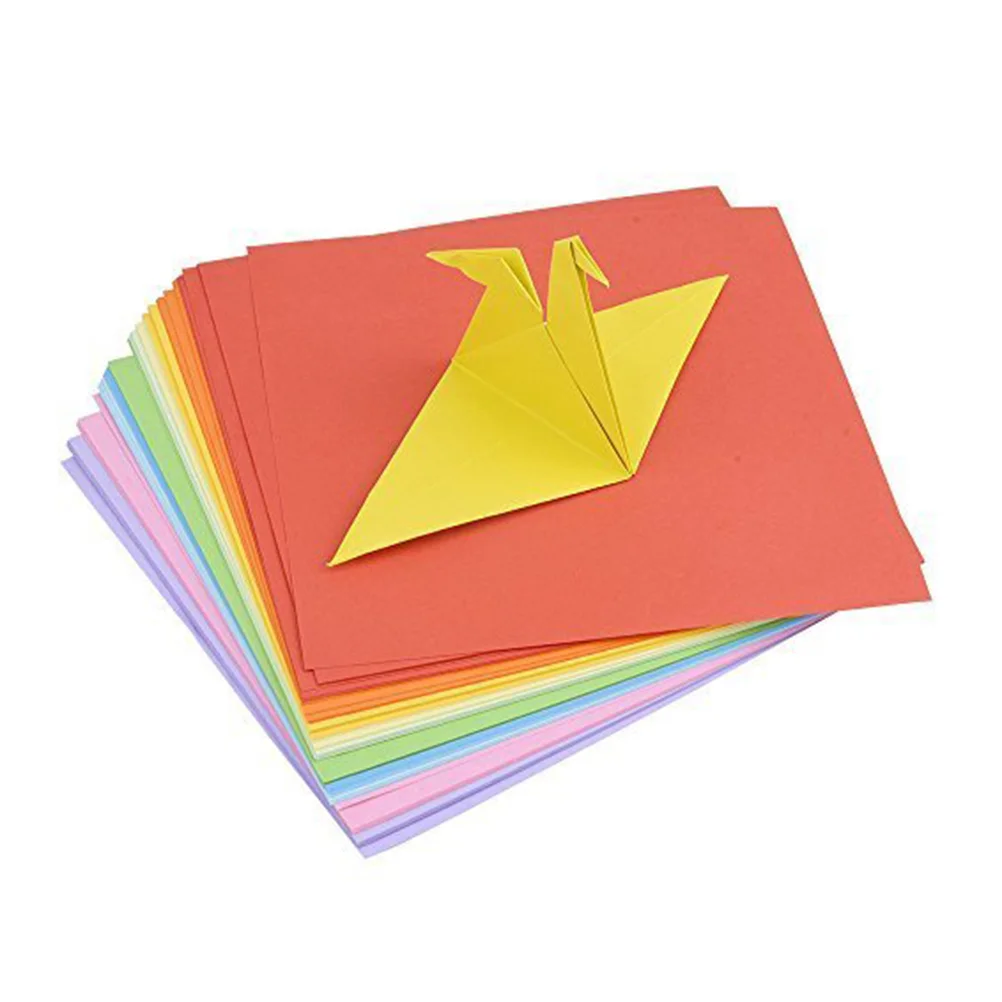 100pcs 15*15cm Double Sided Origami Paper in 10 Assorted Colours (Random Color) Origami Sheets Origami Sheets Paper