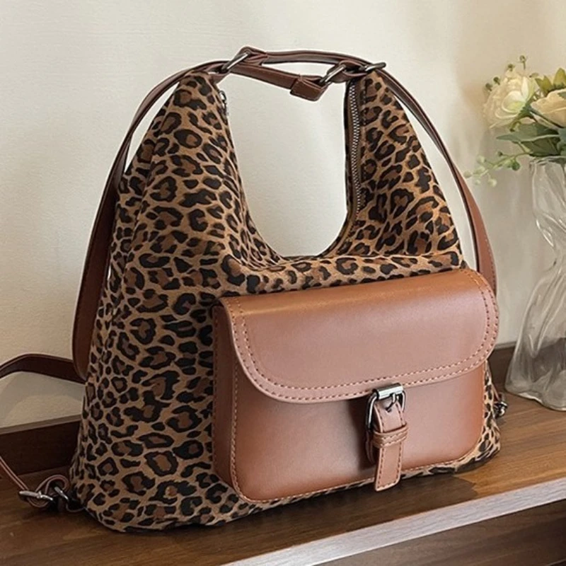 

Leopard Print Backpack for Women Shoulder Bags Fashionable Casual Large Capacity Crossbody Bags for Women Designer Bags Сумка