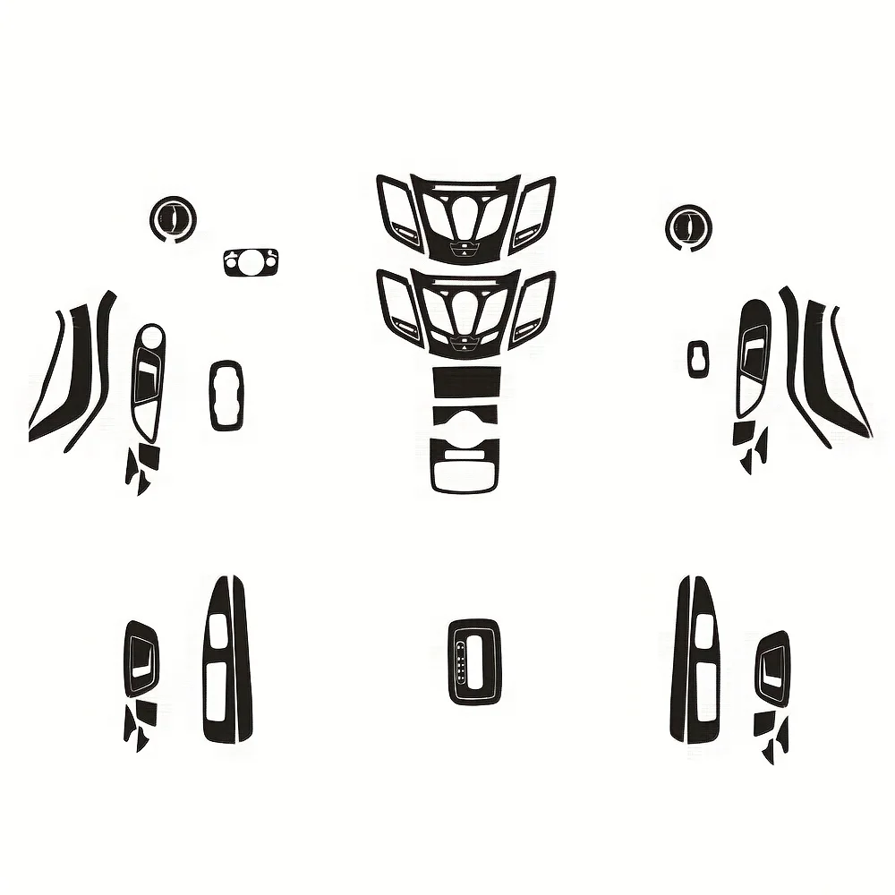 

For Ford Fiesta 2009-2015 Interior Central Control Panel Door Handle 5D Carbon Fiber Stickers Decals Car styling Accessorie