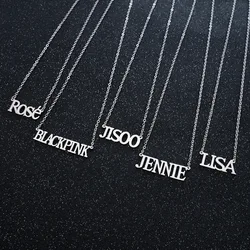 Men Women Kpop Jewelry Korea Group ROSE LISA JISOO JENNIE Letter Fashion Hip-hop Long Chain Stainless Steel Necklaces