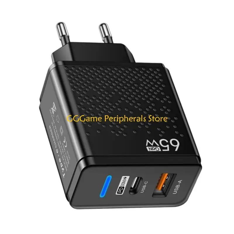 U55B Charging Adapter 2 Port Design Plastic Texture Suitable for Laptops and Phones