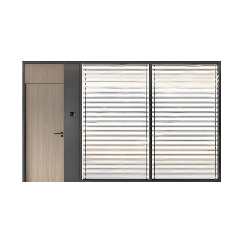 

Modern Design Aluminum Frame Single Double Glass Partition Acoustics Frosted Glass Shutters Conference Room Hall