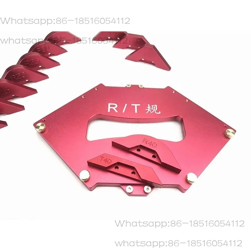 Woodworking Fillet Gauge Arc Radius Quick-Jig Router Table Round Corner Template R5-R40 T10-T40 Aluminium Alloy Bevel Gauge