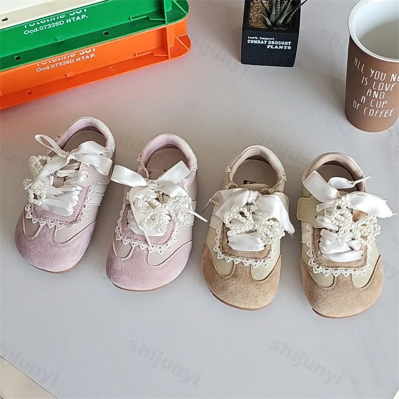 Autumn Girls' Casual Sports Shoes 2026 Comfortable Anti Slip Lace Outdoor Children's Walking Shoes Toddler Kids Baby Sneakers