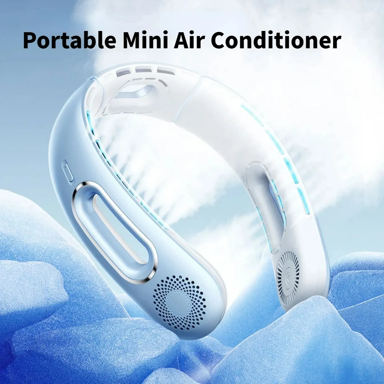 

Portable Neck Fan 3000mAh USB Rechargeable Bladeless Mute 3 Gear Wind Mini Cooling Electric Neckband Fans For Outdoo