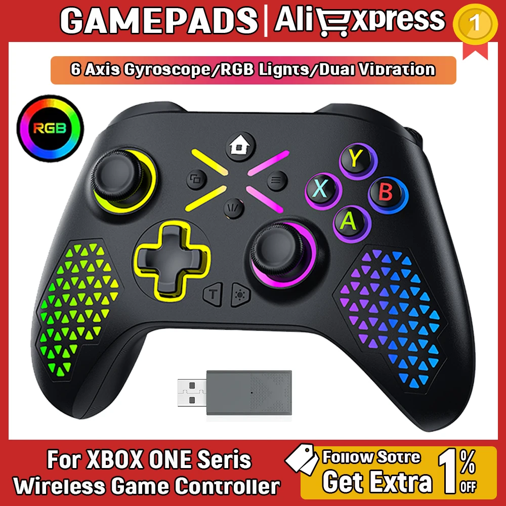 Wireless Gamepad For Xbox One ,Xbox Seris S ,Xbox Series X Console Win 7 8 10 Dual Vibra With Six Axis Gyroscope Game Controller