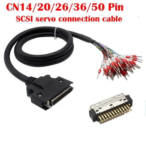Imagen 1 del producto Cable de conexión Servo SCSI CN14/20/26/36/50 pines con Terminal para Panasonic Mitsubishi Yaskawa línea cabezal de señal línea blindada