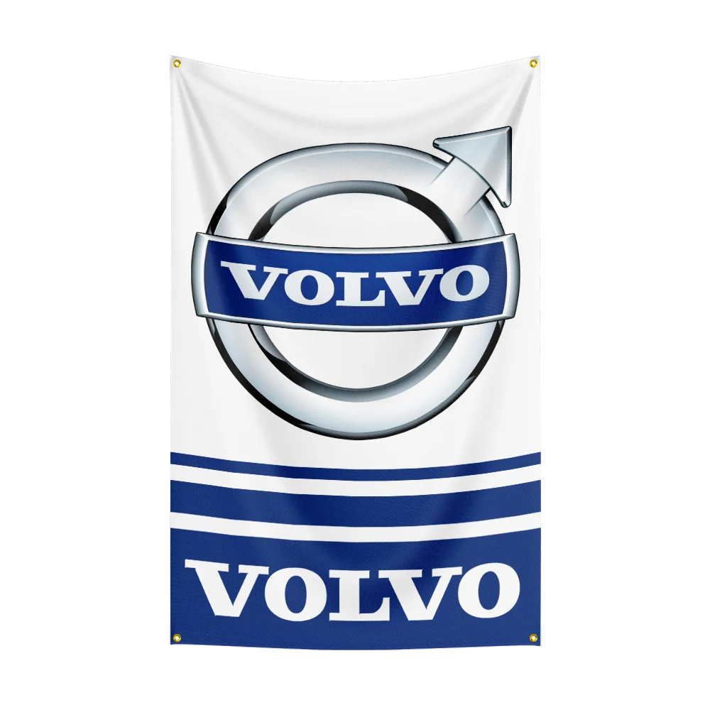 90*150CM V-VOLVOs Car Flag Polyester Digital Printing Banner for Garage Wall Art Indoor Decoration With Brass Grommets