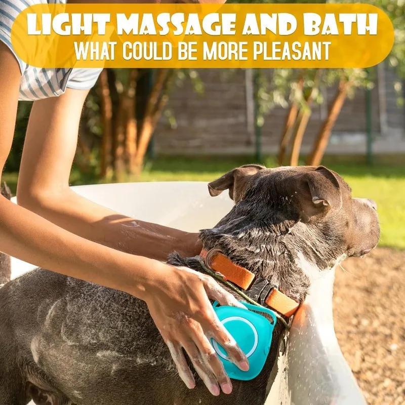 Practical Silicone Pet Bath Brush with Shampoo Dispenser for Dogs and Cats Massage Grooming Non Slip Handle Easy To Clean