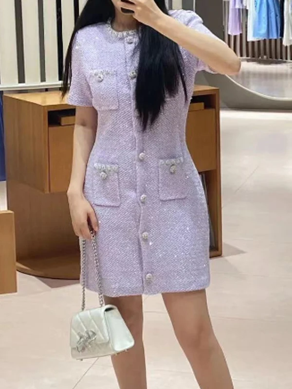 

iny Sequin Embellied ort Sve Knitted Wrap around Skirt Dr Ele Ladylike Sle High Waist A-Line Autumn Wool Blend