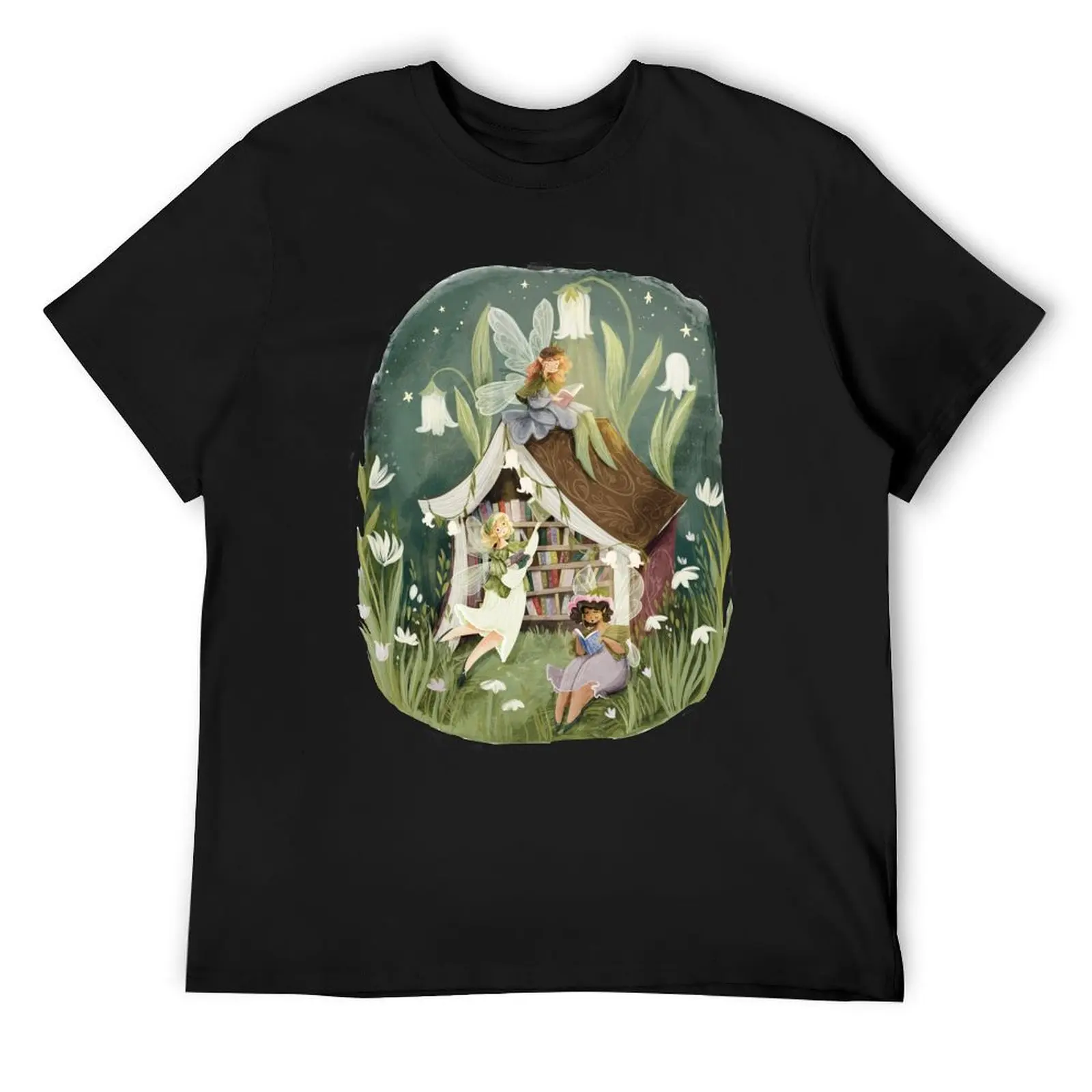 

Fairy Library T-Shirt sports fans customs design your own mens graphic t-shirts