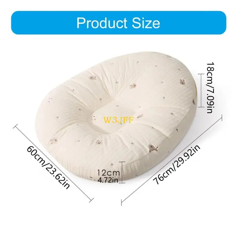 W3JF thoải mái cho bé nằm vị trí điều dưỡng Gối tay cầm tay cầm dây dễ dàng làm sạch chất xơ đàn hồi cao bên trong cho mẹ