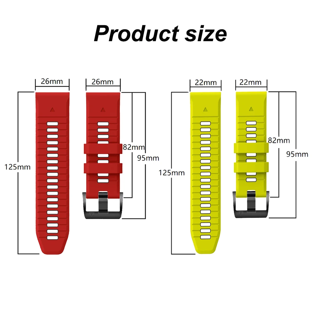 22 26mm Silicone WatchBand for Garmin Fenix 8 E 7 7X Pro 6X 6 5 5X Plus Epix Gen2 Enduro 3 Quatix 8 instinct Quick Release Strap view 6