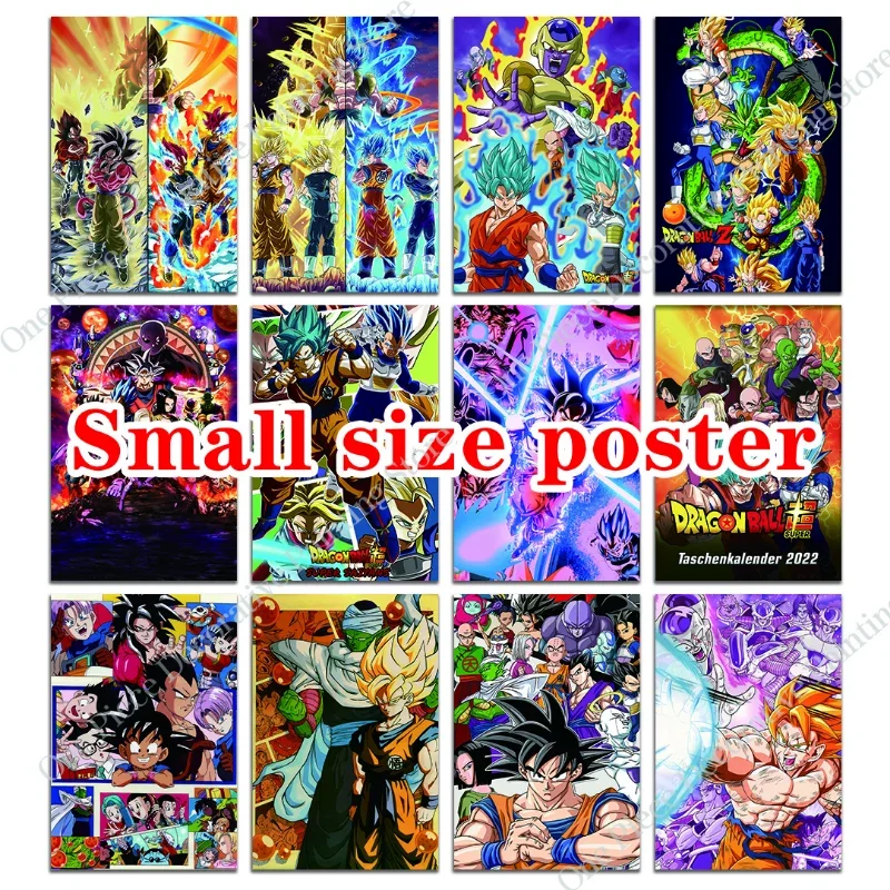 Classico Anime Dragon Ball Son Goku Poster di piccole dimensioni Decorativo rimovibile Soggiorno Stampa artistica su tela Decorazione da parete Pittura