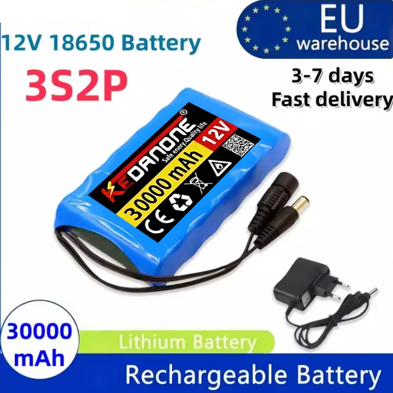 12V 30000mAh Lithium-Akkupack Kapazität DC 12,6V 30Ah für CCTV-Kamera, Monitor, Angellichter, Xenon-Lampe, Lautsprecher mit Ladegerät