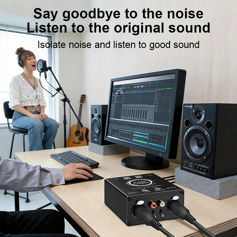 1Pcs 6.35 XLR Audio Isolator Mixer Noise Cancellation Audio Current Acoustic Filter Audio Noise Reducer for XLR Audio System view 5