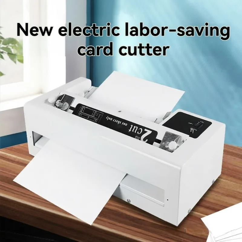 Electric Business Card Cutting Machine, A4 Adjustable Electric Paper Cutter, Capable of Precisely Cutting Business Cards