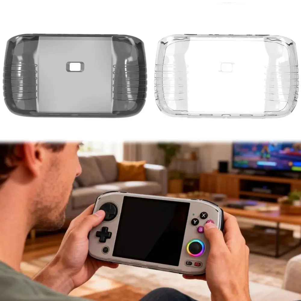 

Transparent Handheld Game Console Case Soft TPU Protective Cover Anti Slip Ergonomic Host Shell for Anbernic RG CubeXX