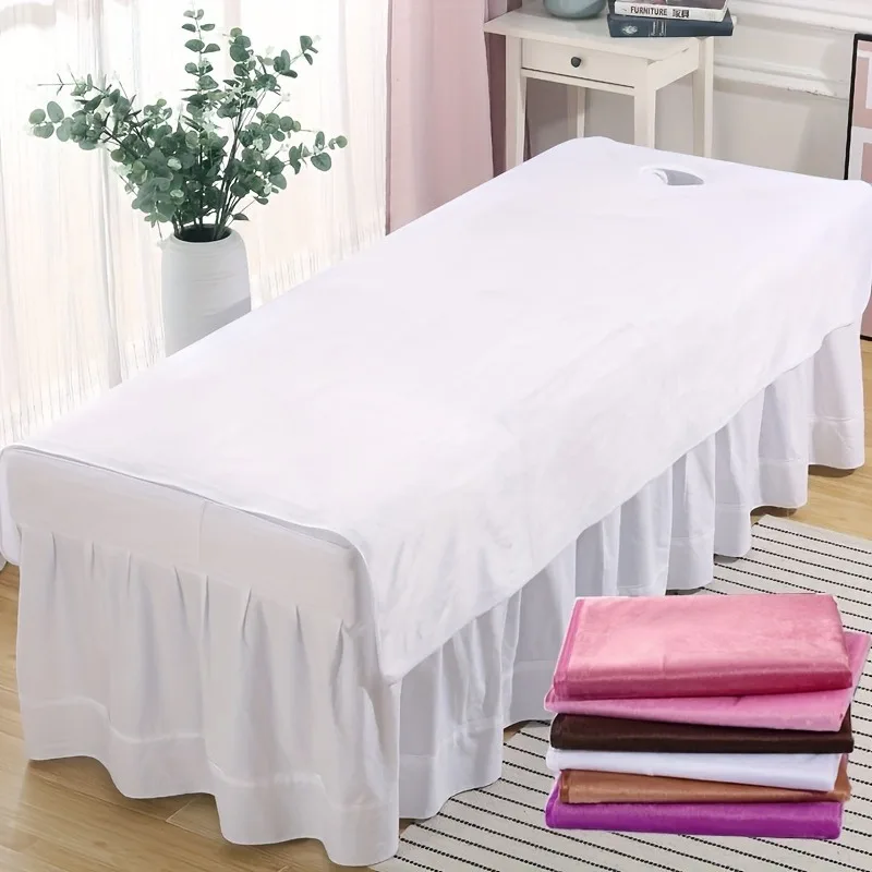1pcs Fluffy Massage Bed Cover with Hole Professional Spa Table Protector Bed Sheet for Salon & Physiotherapy