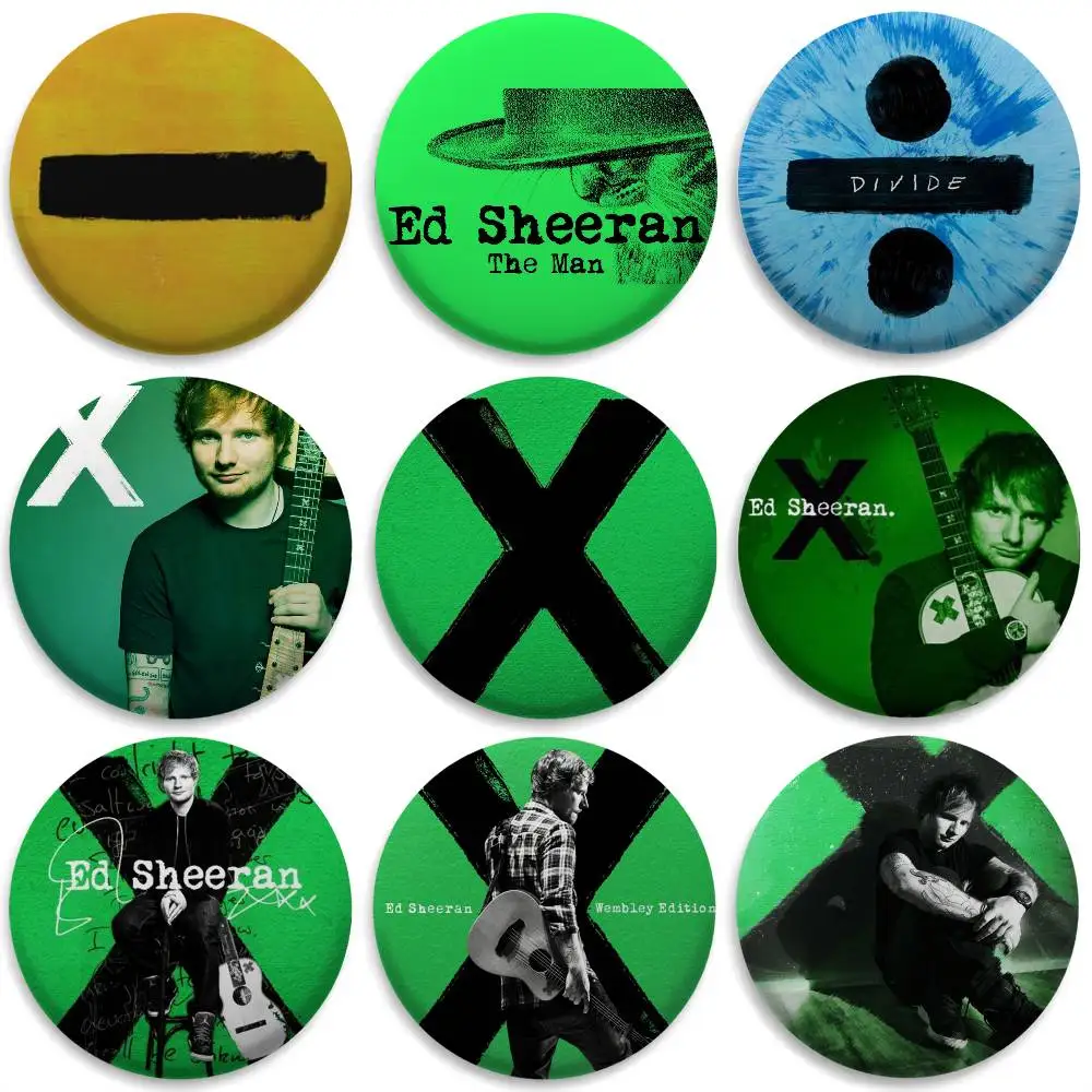 

Ed S-SheeranS Singer Badges Round Exquisite Badge Brooches Creative Pins For Clothes Hat Backpack Gift Accessories
