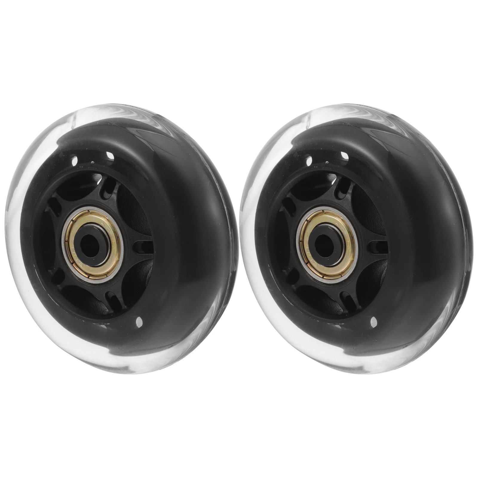 

2pcs 3 Inch PU Transparent Roller Skates Wheels Bearing Silent Caster Outdoor Replaceable Long Rotation Skate Wheel