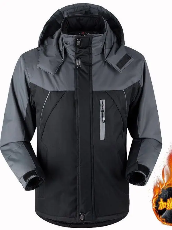 

Thiened Fce Men's Cotton Jaet Windproof Warm Tactical Coat Loose Large Size Parka Anti-cold Cotton Clothes Polyester F...