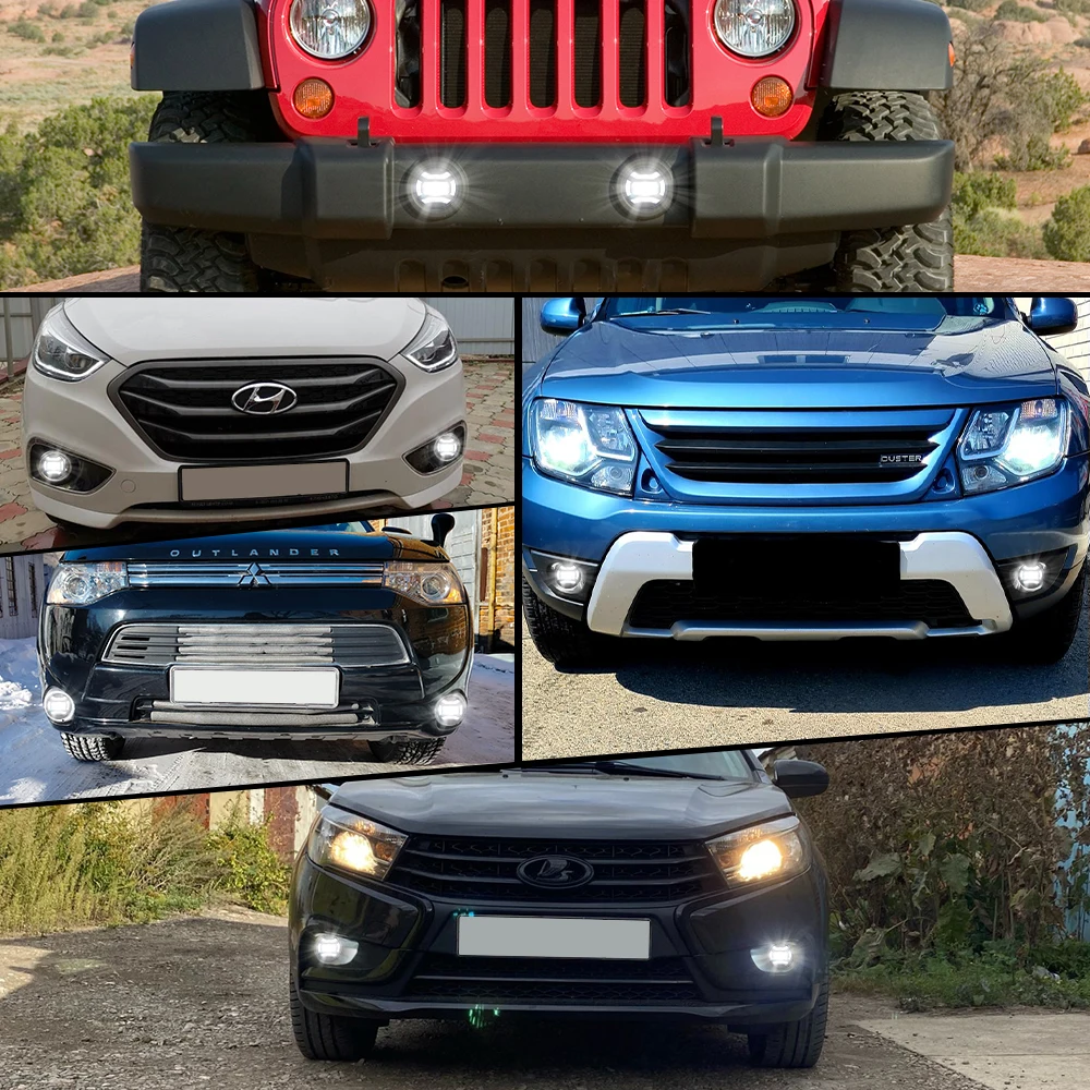 4" Inch 30W Led Fog Lights for Jeep Wrangler JKU JK 07-17 Off Road Fog Lamps For Chrysler PT Cruiser Dodge Grand Cherokee Lada view 6