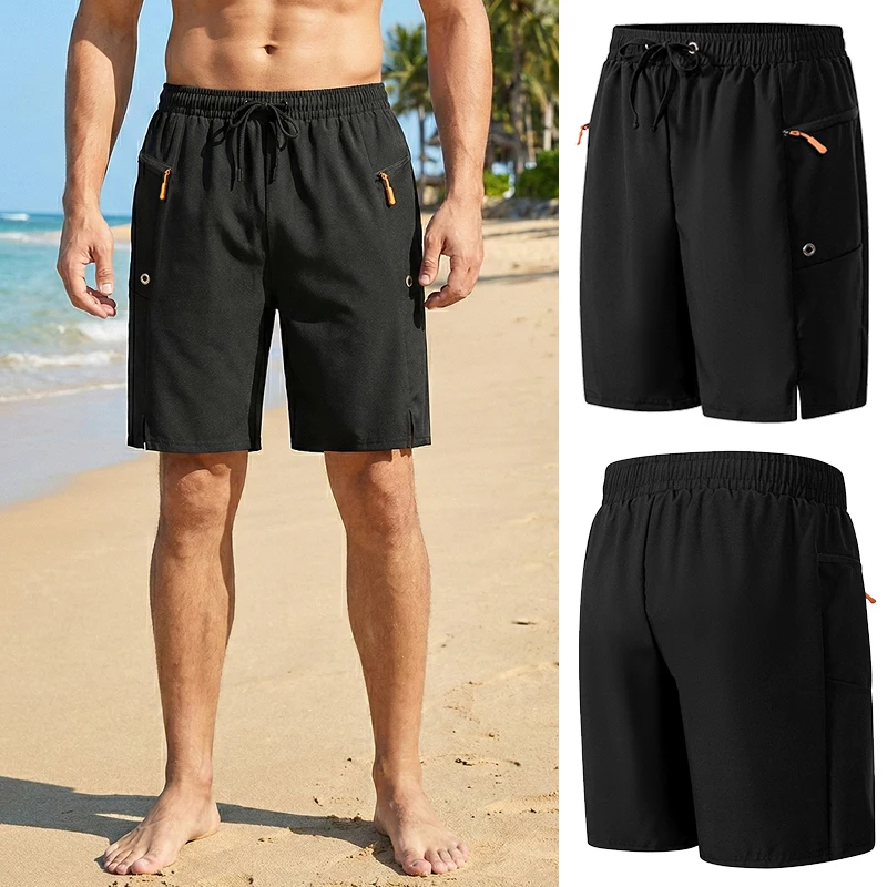 

Mens Summer Beach Shorts with Zipper Pockets Quick Dry Board Shorts with Mesh Liner Swim Trunks Swimwear Swimsuit Bathing Suit