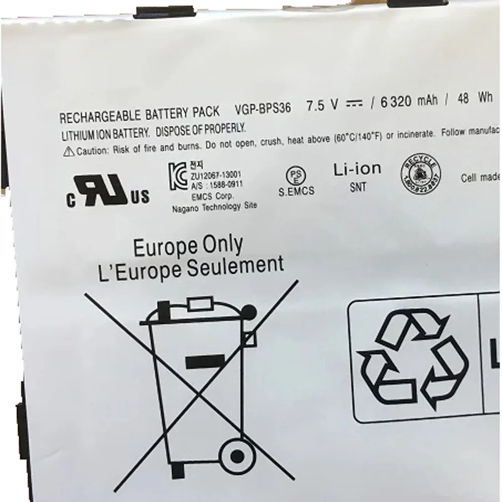 Imagem -02 - Bateria Original do Portátil para Sony Vaio Duo 13 Toque Conversível Svd13211cg Svd1323ycgw Svd132a14l Svd1321b Vgp-bps36 Bps36 133 em