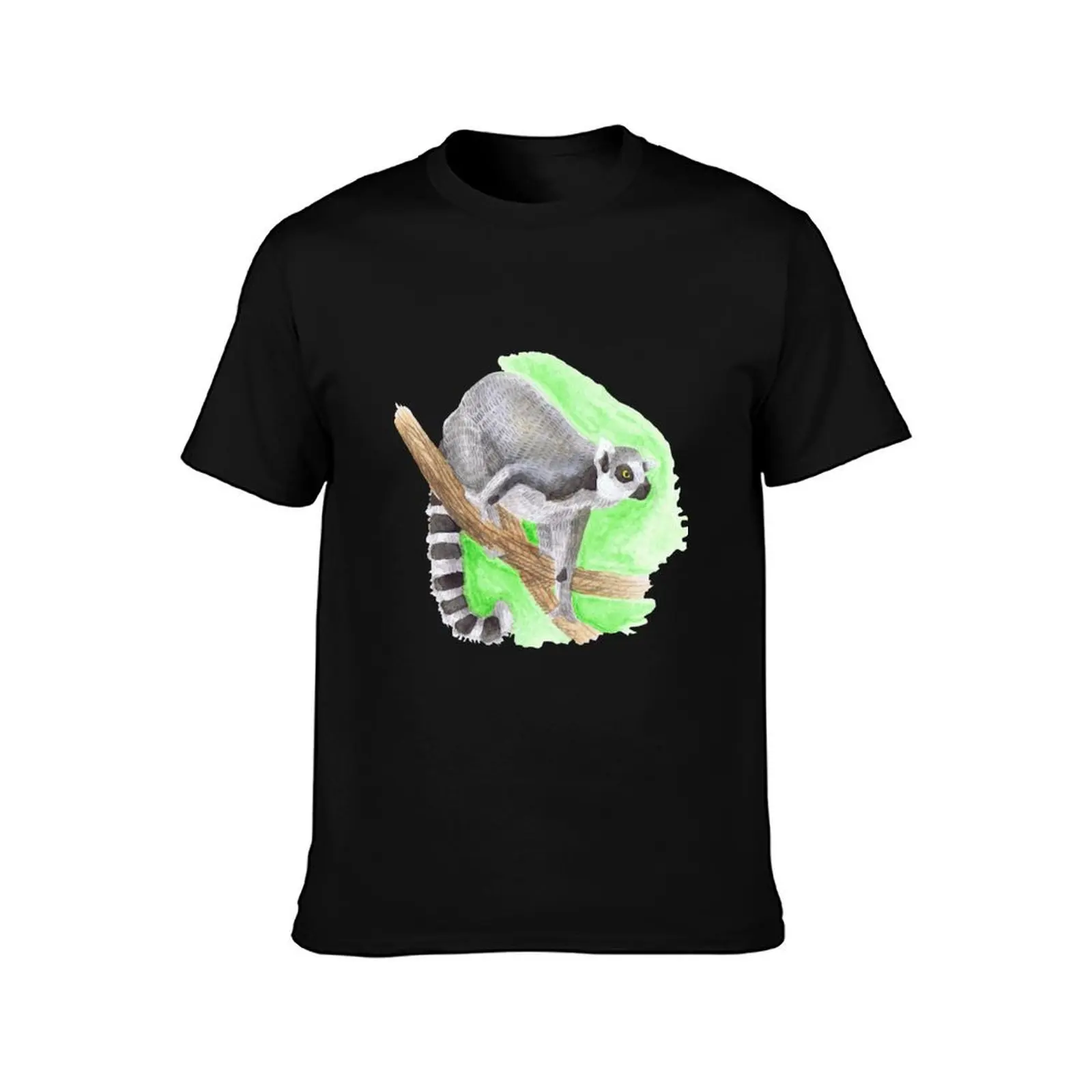 ring-tailed lemur T-Shirt Summer Casual Cotton Tee Oversized Streetwear Tops Vintage Graphic Print Loose Fit Short Sleeve
