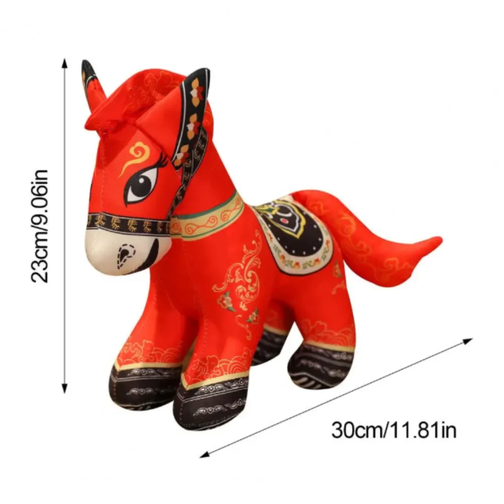 

Traditional Chinese Zodiac Good Luck Pony Doll Cozy Embroidery Fabrics Plush Toy Set Year of Horse Plush Toy Desktop Pets