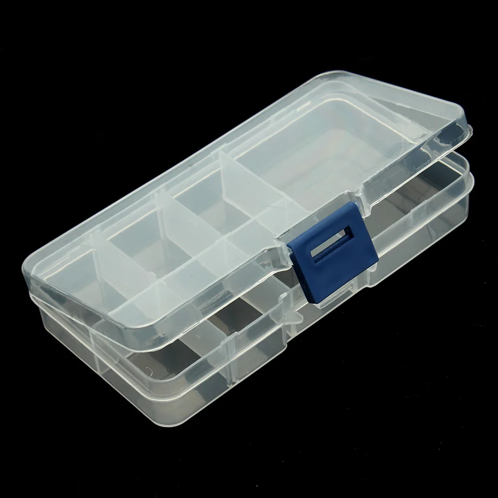 Multifunctional Plastic Transparent Storage Box Jewelry Organizer Box with Grids Earring Necklace Holder Case Display Container