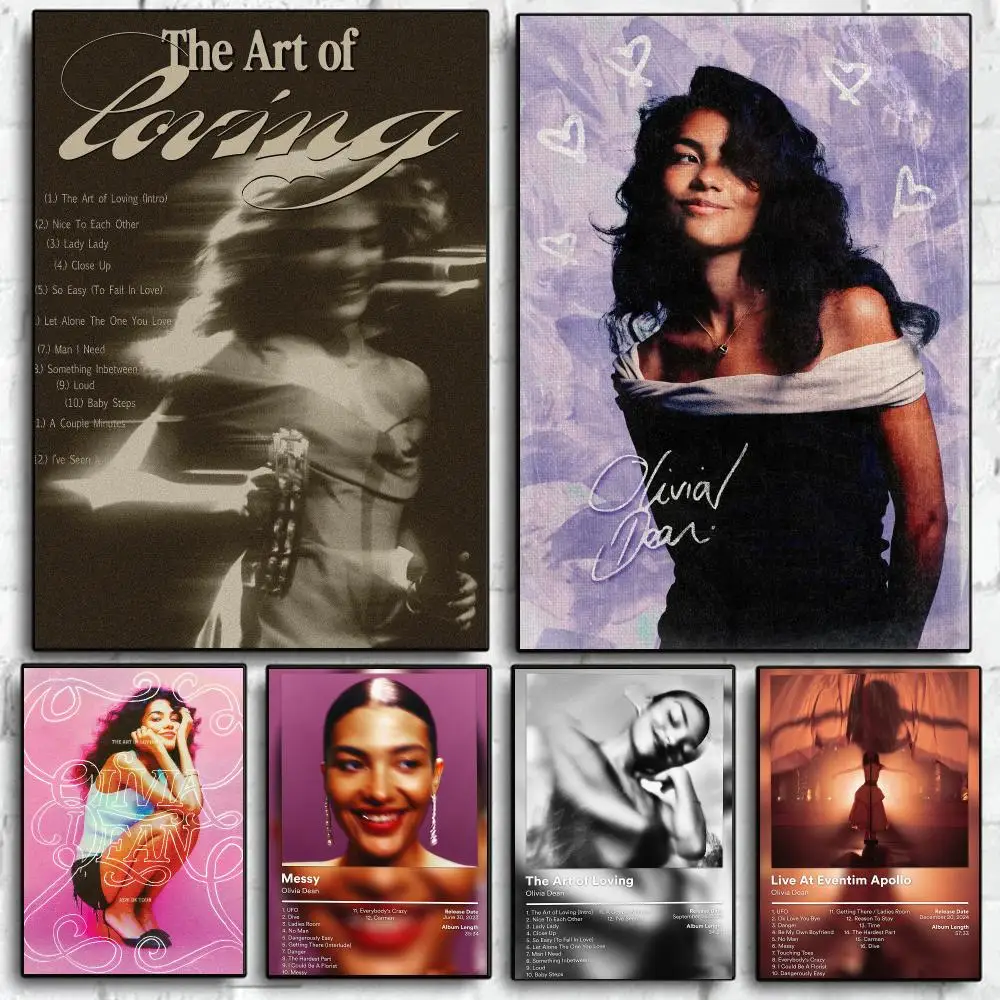 Retro Singer O-Olivia Dean Album Cover Poster Self Adhesive Wall Art Decor for Bedroom Living Room Office Home Decor Gift