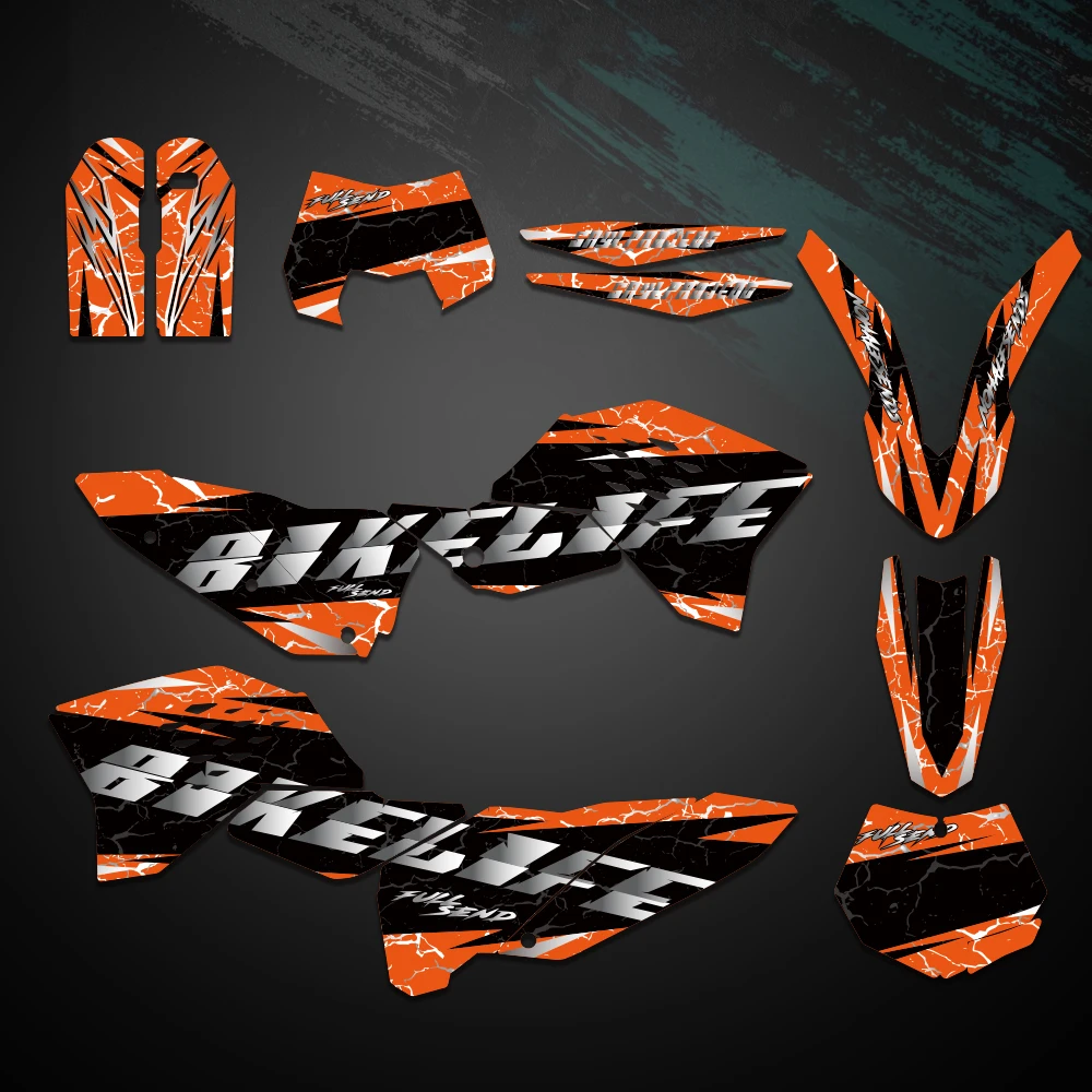 For KTM SX SXF 2007 2008 2009 2010 EXC EXCF 125 250 300 450 2008 2009 2010 2011 Graphics Decals Stickers Motorcycle Background