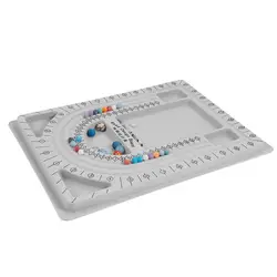 Plastic Bracelet Beading Tray Multi-functional Measuring Tool DIY Necklace Tool Gray Flocked Bead Board Jewelry Design Tool