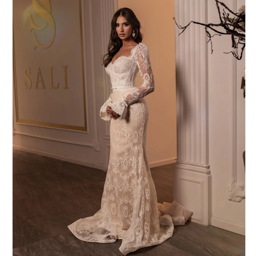 Exquisite Mermaid Wedding Dresses Lace Sweetheart Corset Bridal Gown with Lining Boho Luxury robe de mariée Customized