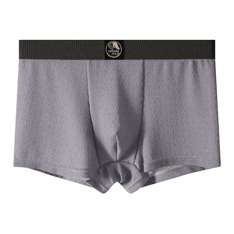 Mens Underwear Solid Texture Minimalist Mid Rise Large Size Breathable Boxers