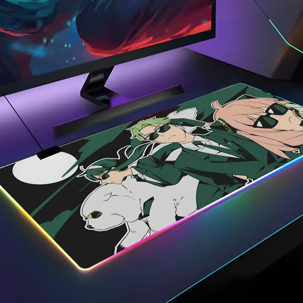 

Коврик для мыши Anime Spy X Family Anya с RGB подсветкой, коврик для мыши для ноутбука, коврик для мыши для ноутбука, геймера, компьютерного стола, игровые аксессуары