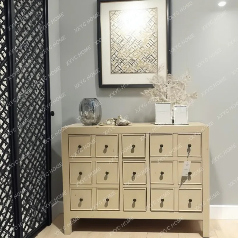 Country Solid Wood Sideboard, Living Room Storage Cabinet, Entryway Cabinet, Sideboard, Decorative Cabinet