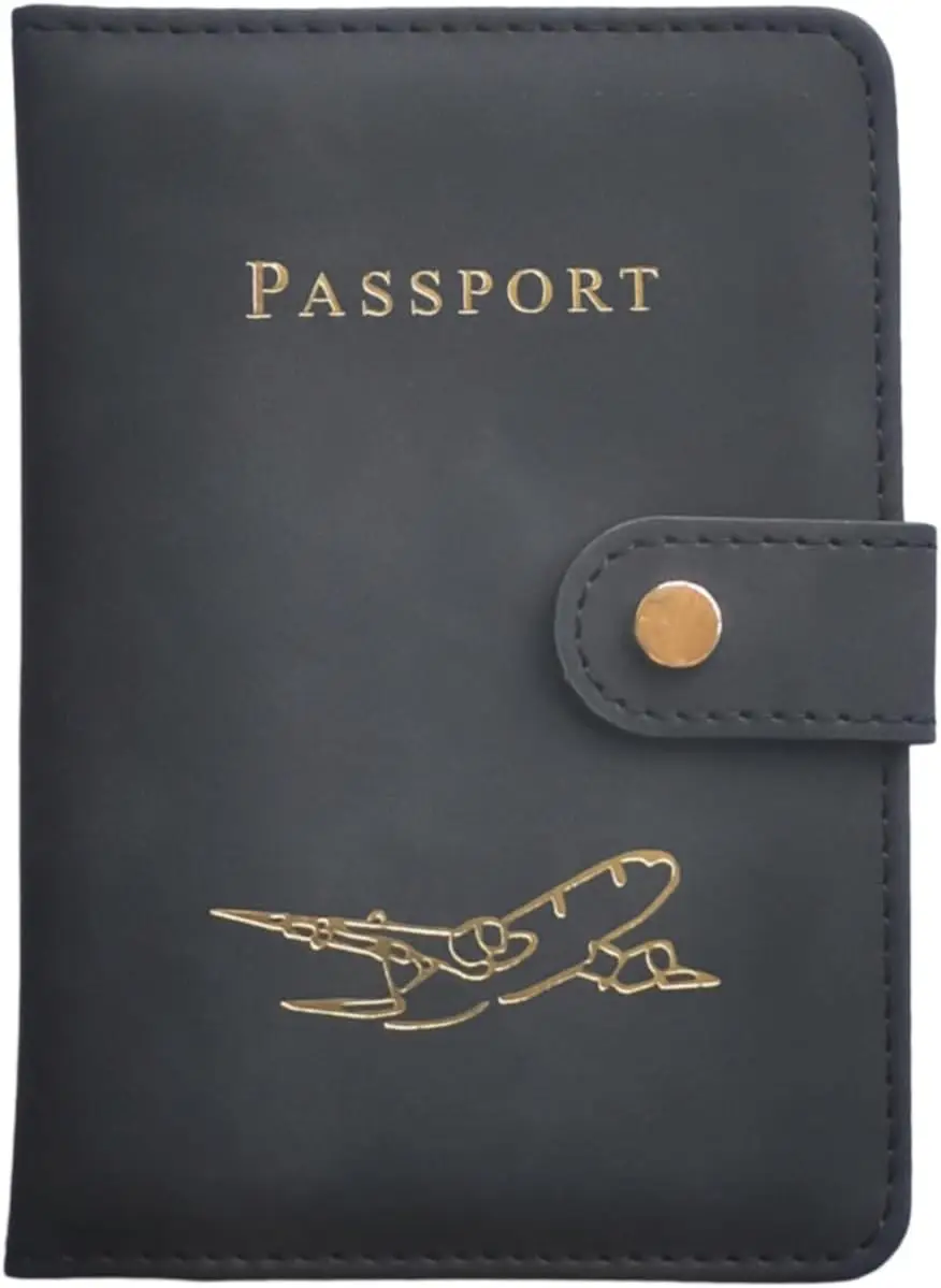 

Стильный держатель для паспорта с защитой от RFID и множеством отделений для карт, идеальный подарок для частых путешественников — унисекс-дизайн, черный цвет