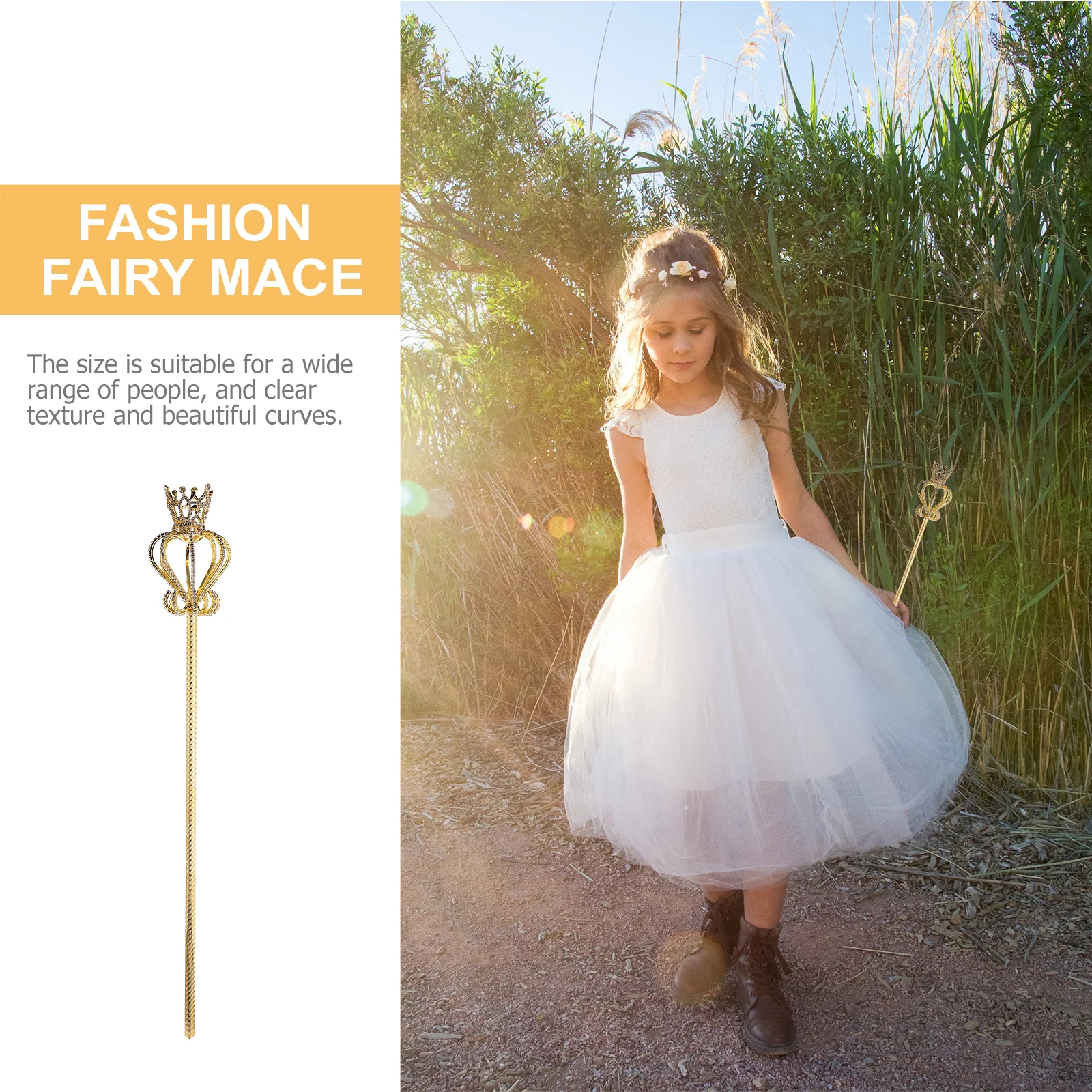 

1pc Fairy Crown Wand Rhinestone Princess Scepter Costume Accessory For Wedding Birthday Halloween Party Decorative Walking